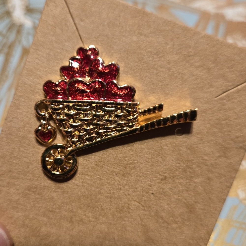 WheelBarrel of Hearts Pin